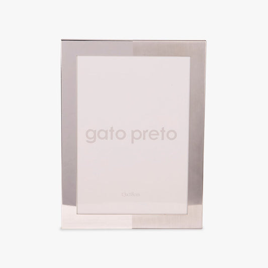 Moldura Tons Prateado 13x18 SHINY & BRUSHED - Gato Preto