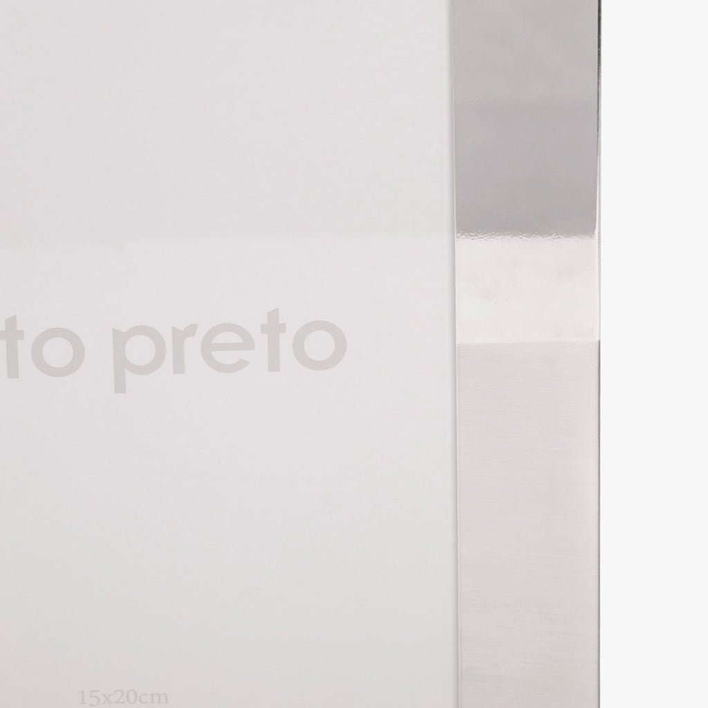 Moldura Tons Prateado 15x20 SHINY & BRUSHED - Gato Preto