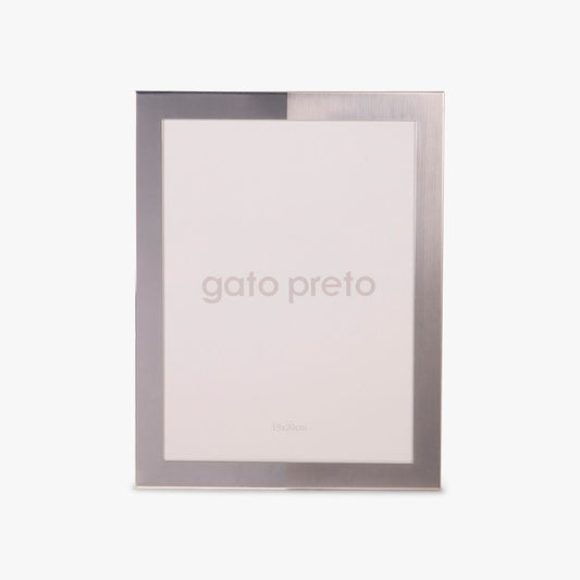 Moldura Tons Prateado 15x20 SHINY & BRUSHED - Gato Preto