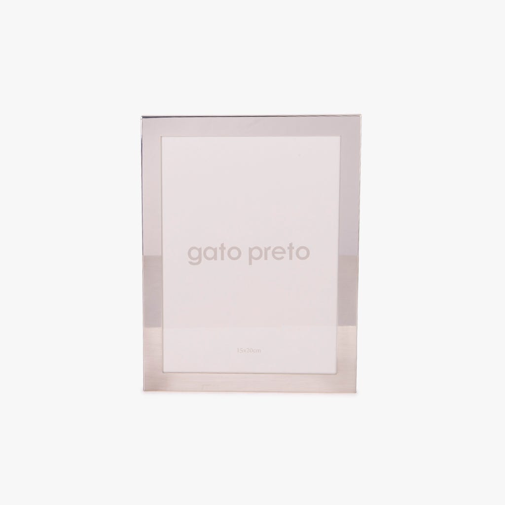 Moldura Tons Prateado 15x20 SHINY & BRUSHED - Gato Preto