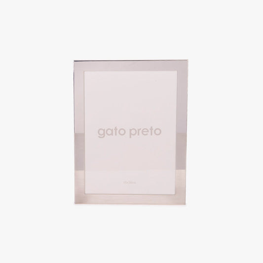 Moldura Tons Prateado 15x20 SHINY & BRUSHED - Gato Preto