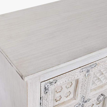 Móvel de Televisão Branco Madeira Maciça Cravada JASMIN - Gato Preto