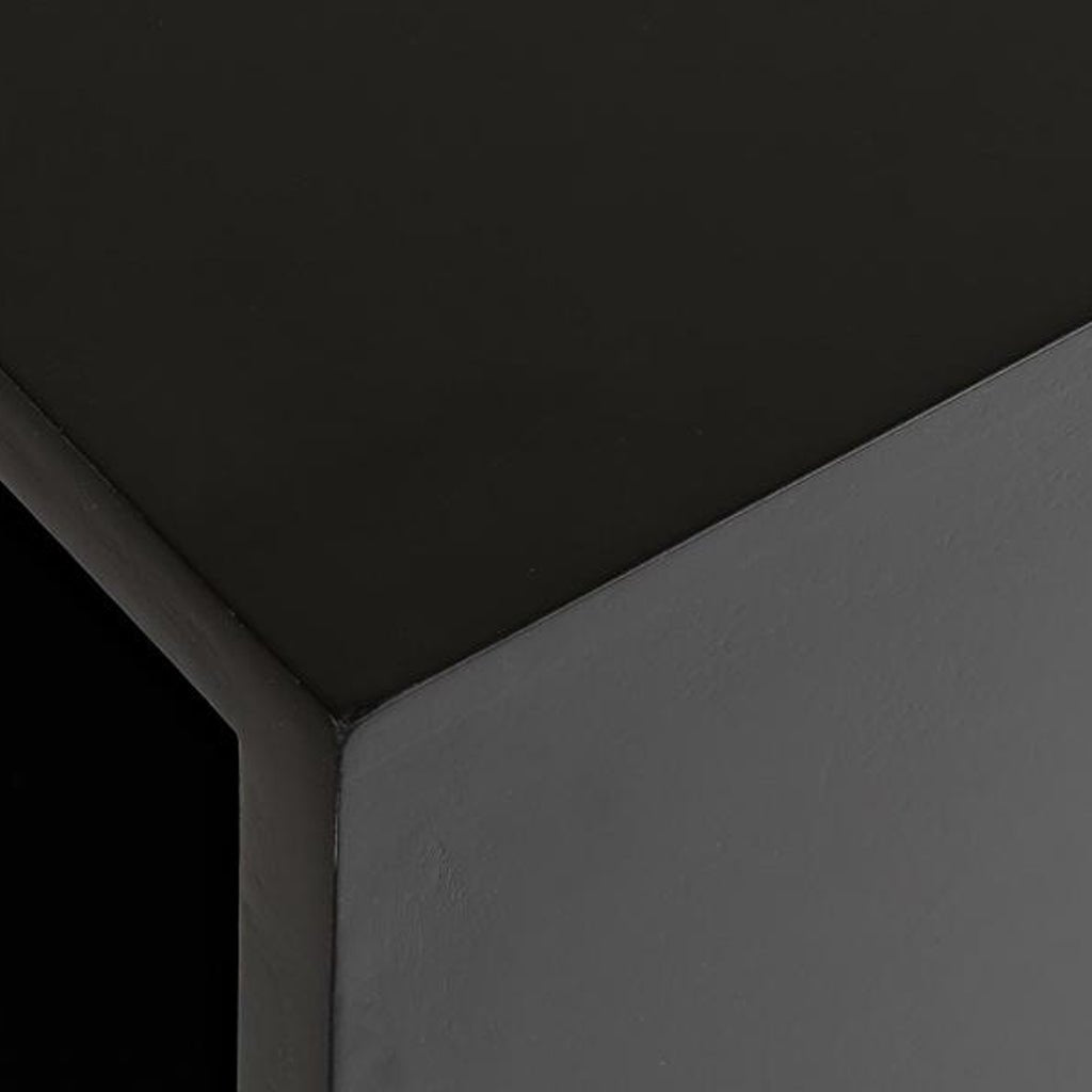 Móvel de Televisão de Duas Portas Madeira de Abeto e Ratan VEREDA - Gato Preto