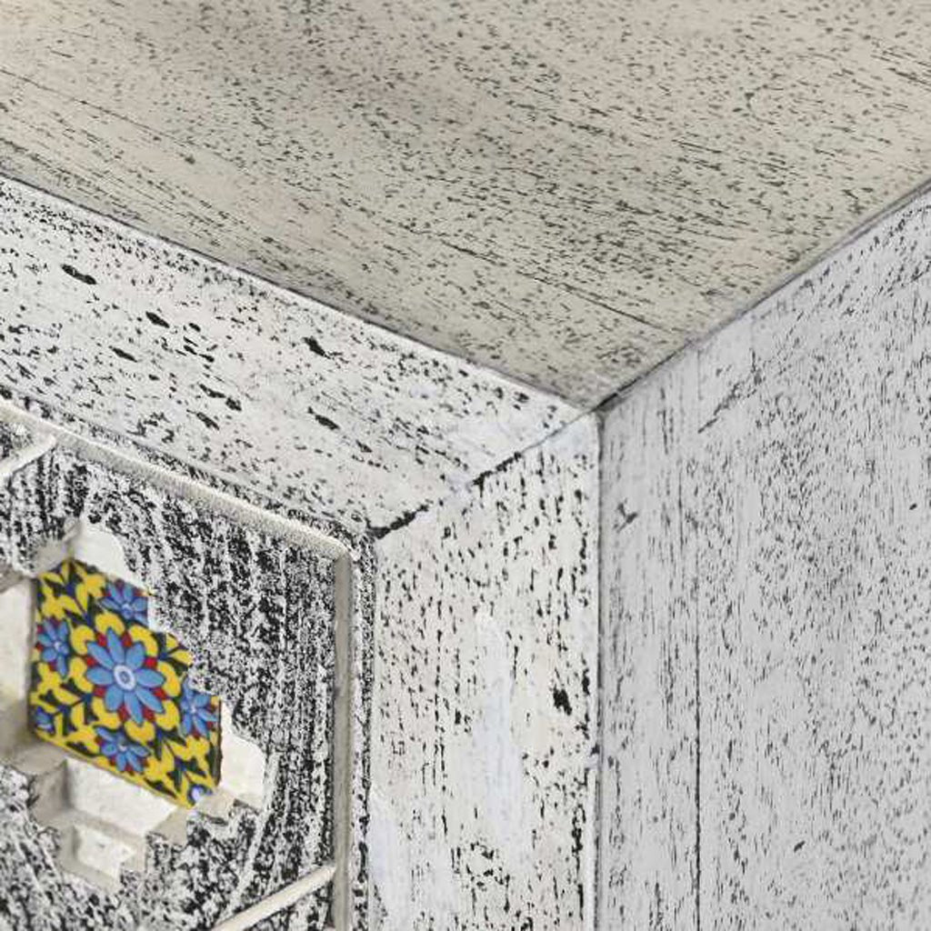 Móvel de Televisão Madeira com Mosaicos em Cerâmica 130x40x56 JASMIN - Gato Preto