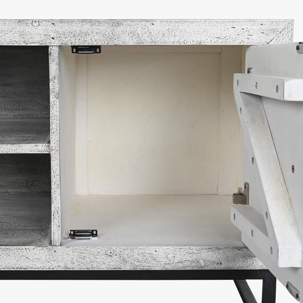 Móvel de Televisão Madeira com Mosaicos em Cerâmica 130x40x56 JASMIN - Gato Preto