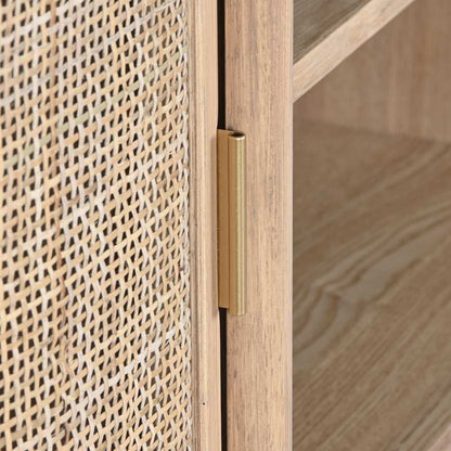 Móvel de Televisão Madeira e Rattan ZUMA - Gato Preto