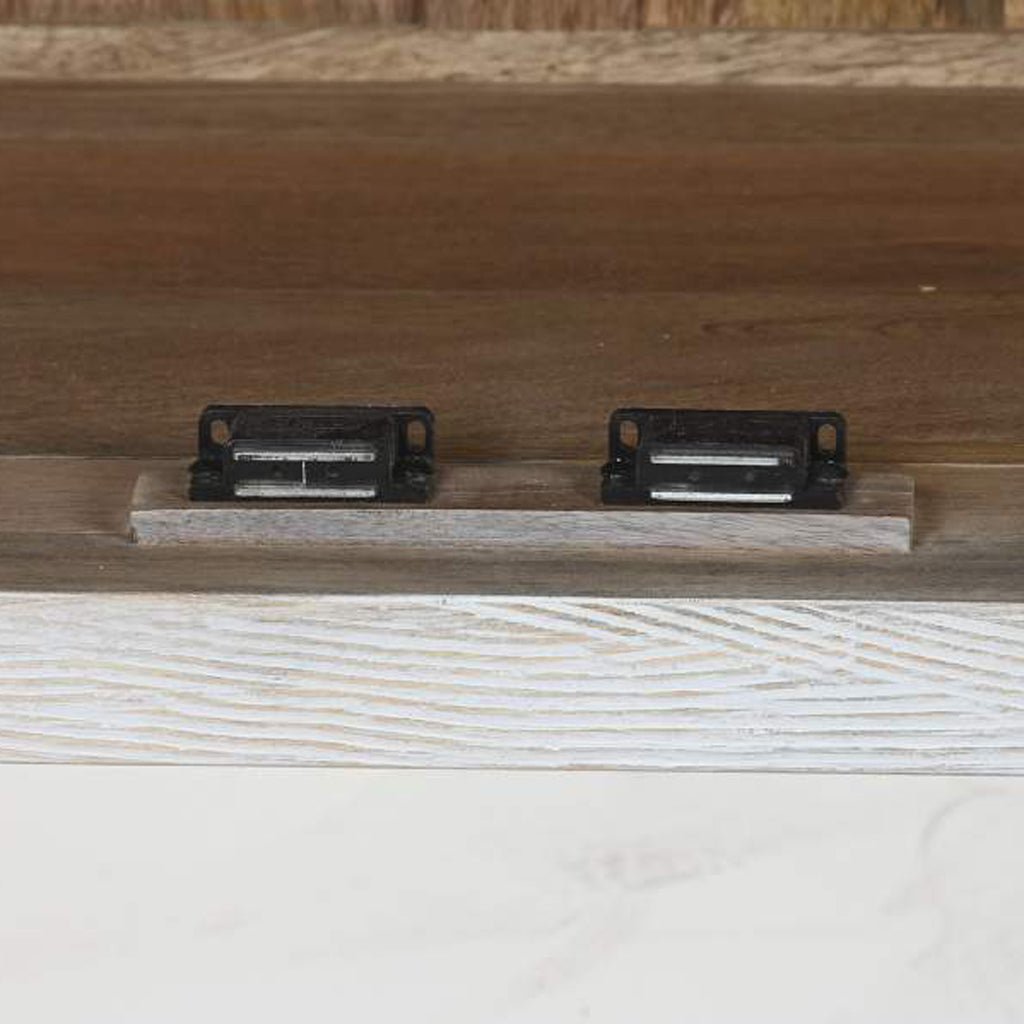 Móvel de Televisão Madeira Maciça Branco JASMIN - Gato Preto