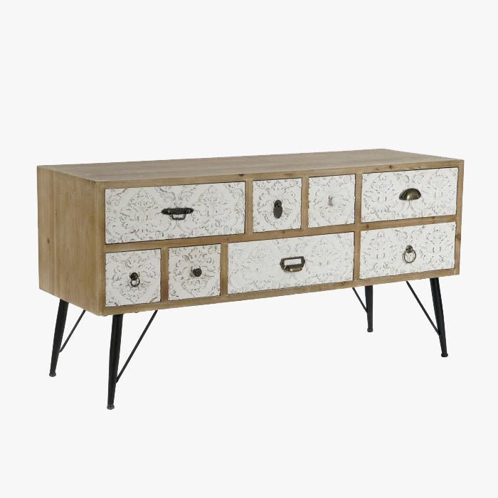 Móvel TV Relevo Floral 120x40x61 - Gato Preto