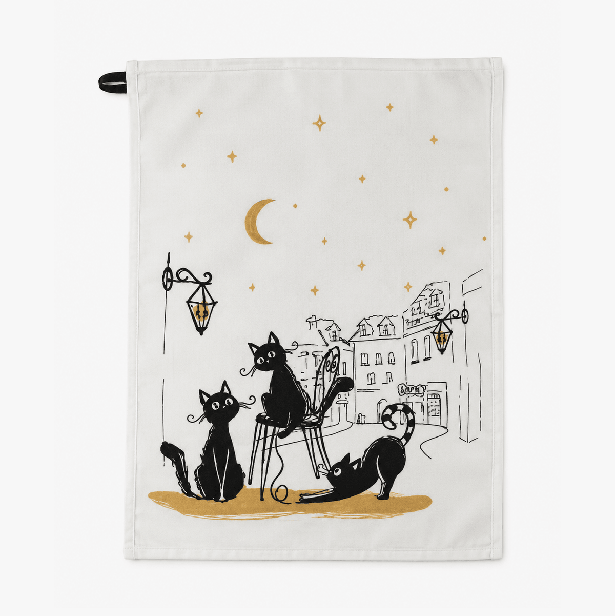 Pano Cozinha Gatos 45x60 CAT CREW - Gato Preto