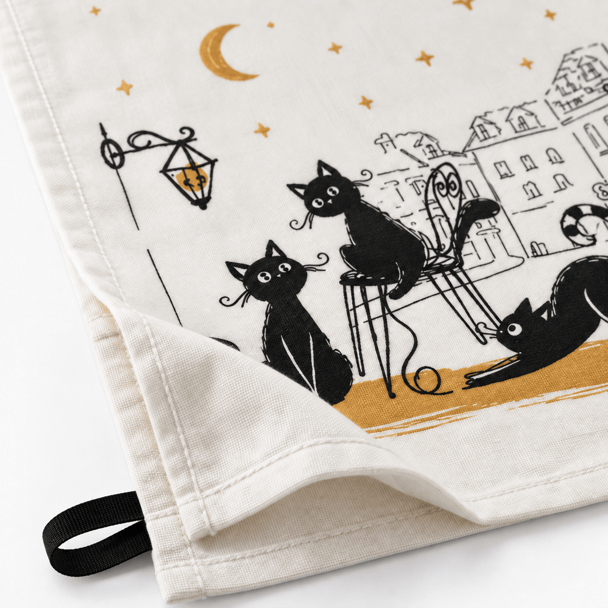 Pano Cozinha Gatos 45x60 CAT CREW - Gato Preto