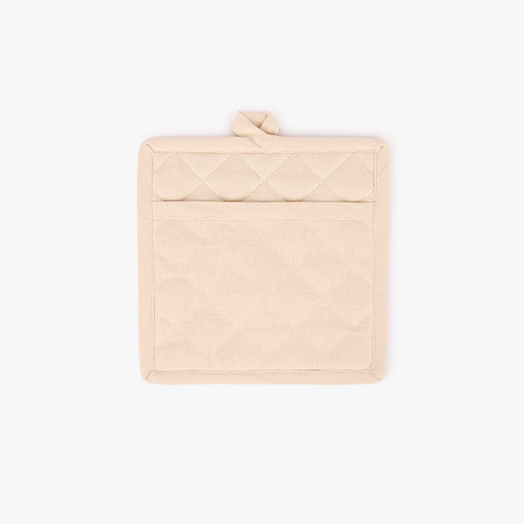 Pega Quadrada em Algodão Bege 4EVERYDAY - Gato Preto