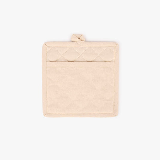 Pega Quadrada em Algodão Bege 4EVERYDAY - Gato Preto