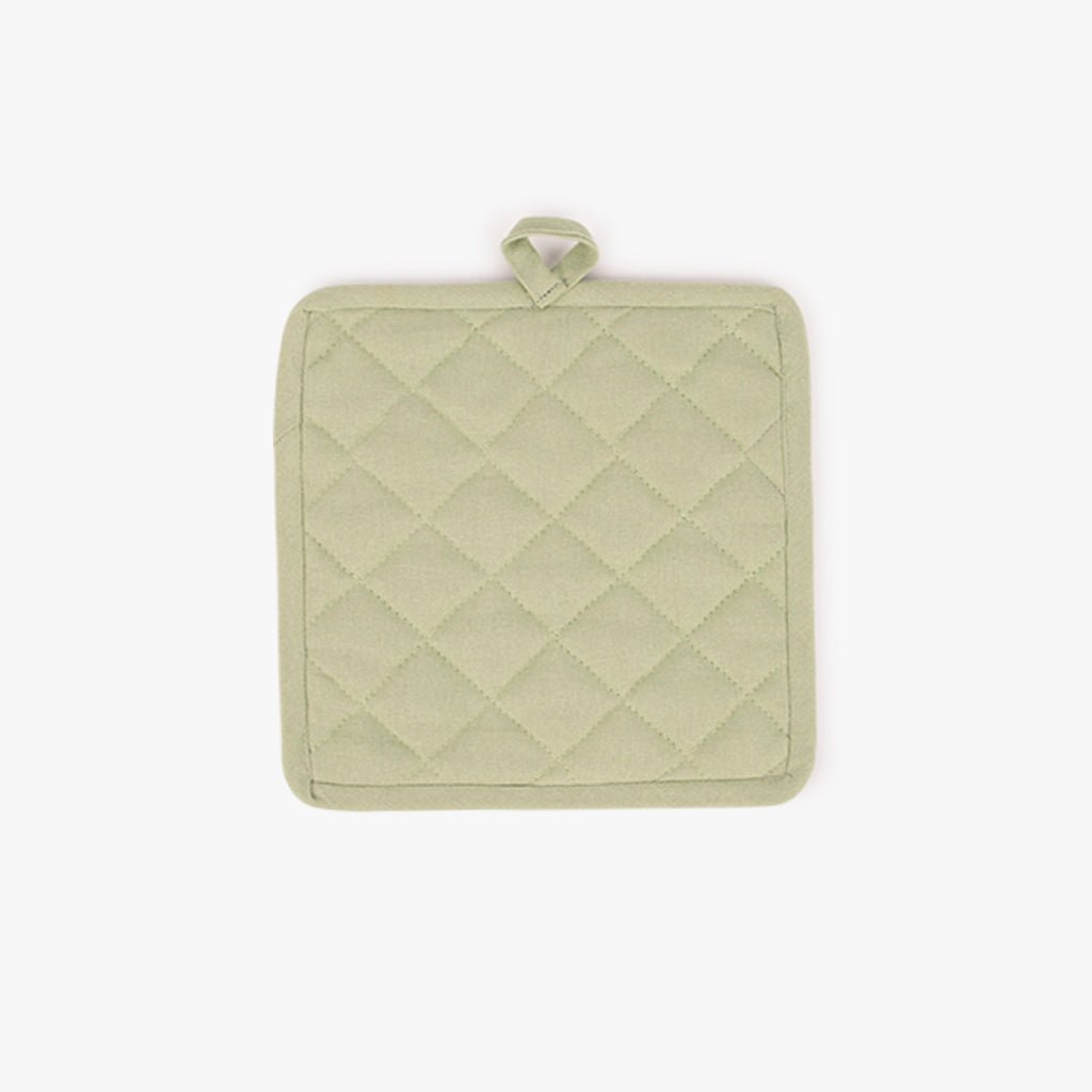 Pega Quadrada em Algodão Verde Claro 4EVERYDAY - Gato Preto