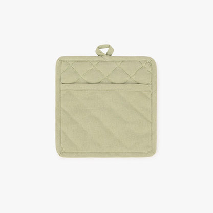 Pega Quadrada em Algodão Verde Claro 4EVERYDAY - Gato Preto