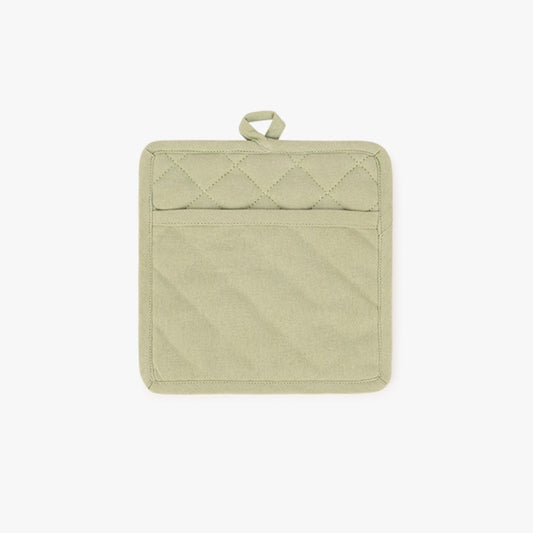 Pega Quadrada em Algodão Verde Claro 4EVERYDAY - Gato Preto