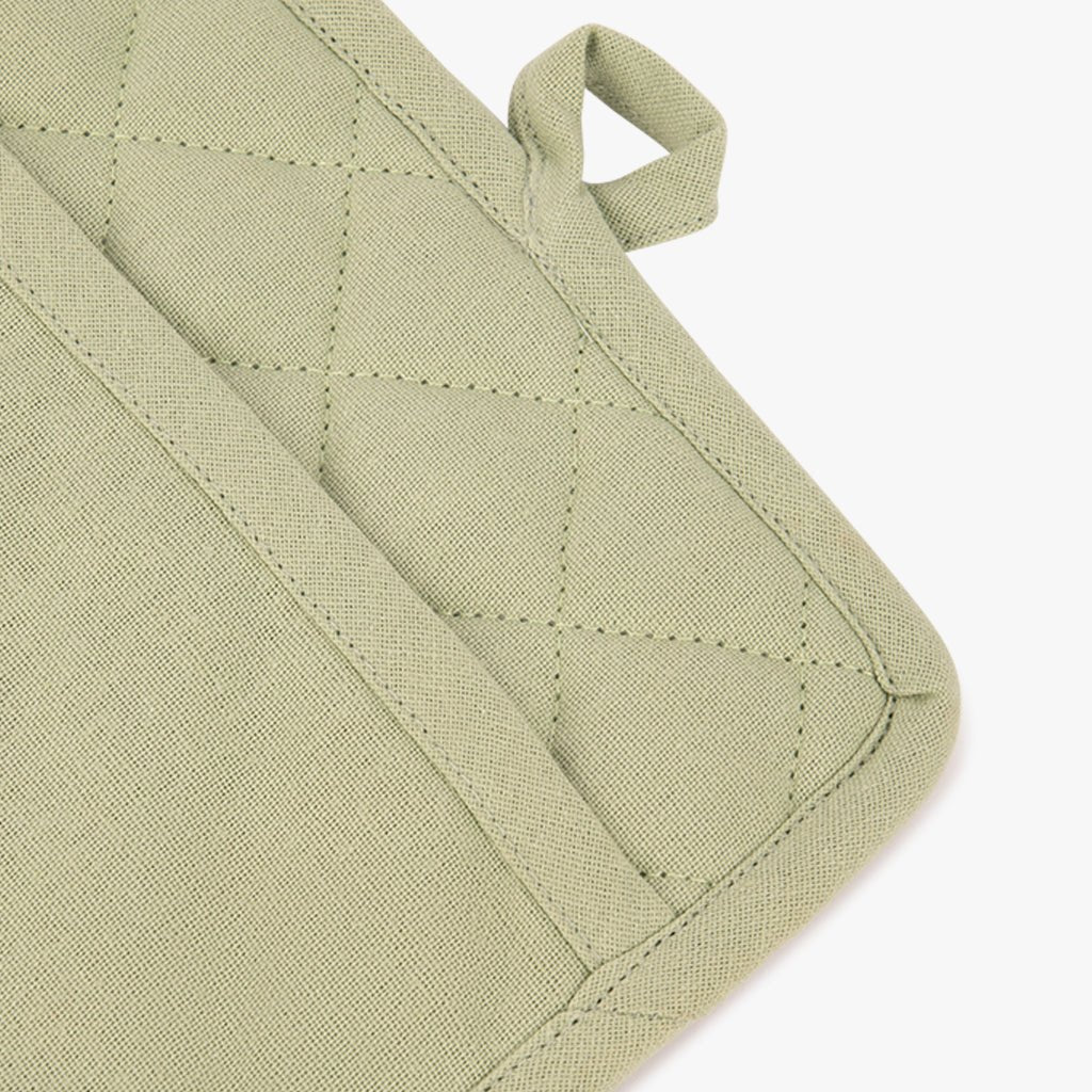 Pega Quadrada em Algodão Verde Claro 4EVERYDAY - Gato Preto