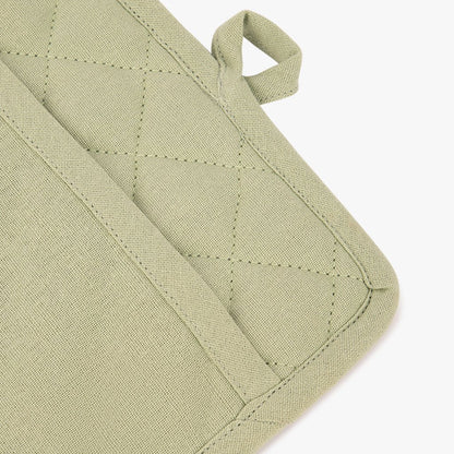 Pega Quadrada em Algodão Verde Claro 4EVERYDAY - Gato Preto