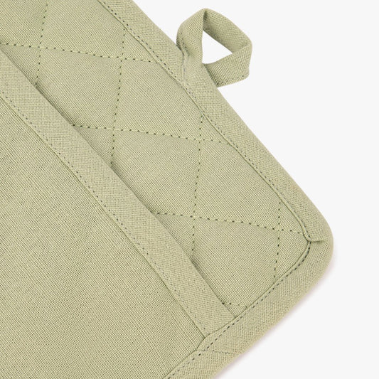 Pega Quadrada em Algodão Verde Claro 4EVERYDAY - Gato Preto