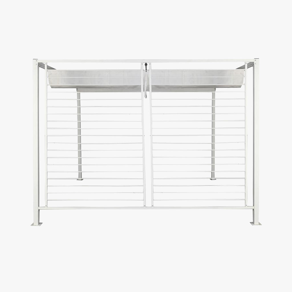 Pérgola de Exterior Branca HORIZON | 296×296×225 cm - Gato Preto
