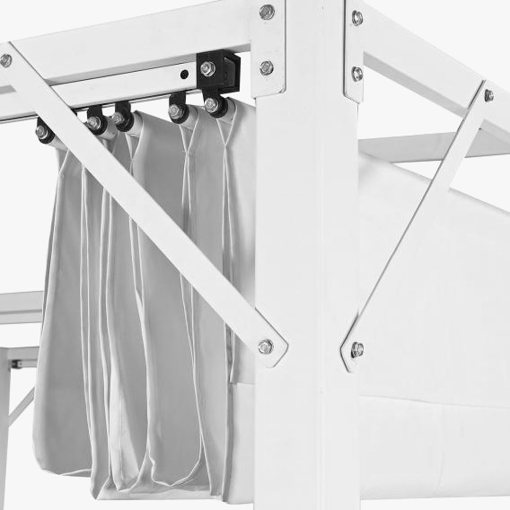 Pérgola de Exterior Branca HORIZON | 296×296×225 cm - Gato Preto