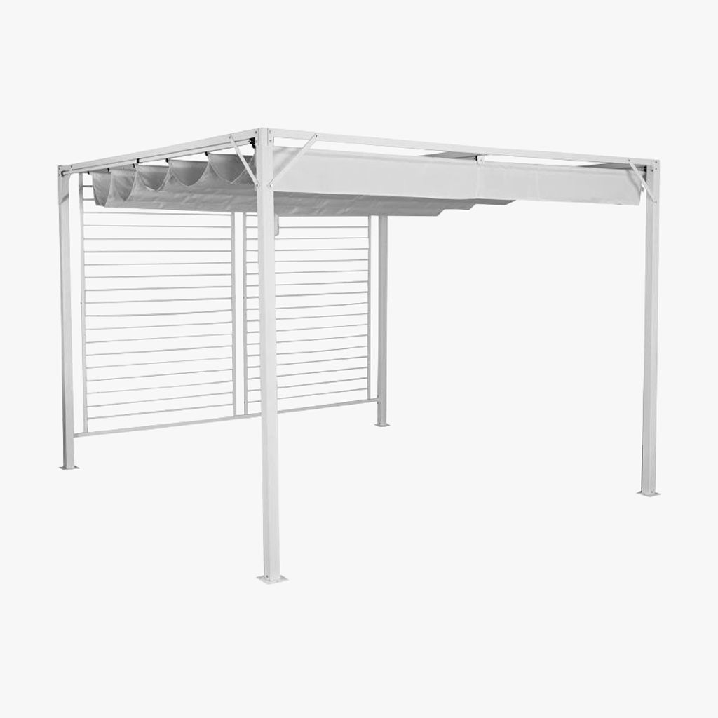 Pérgola de Exterior Branca HORIZON | 296×296×225 cm - Gato Preto