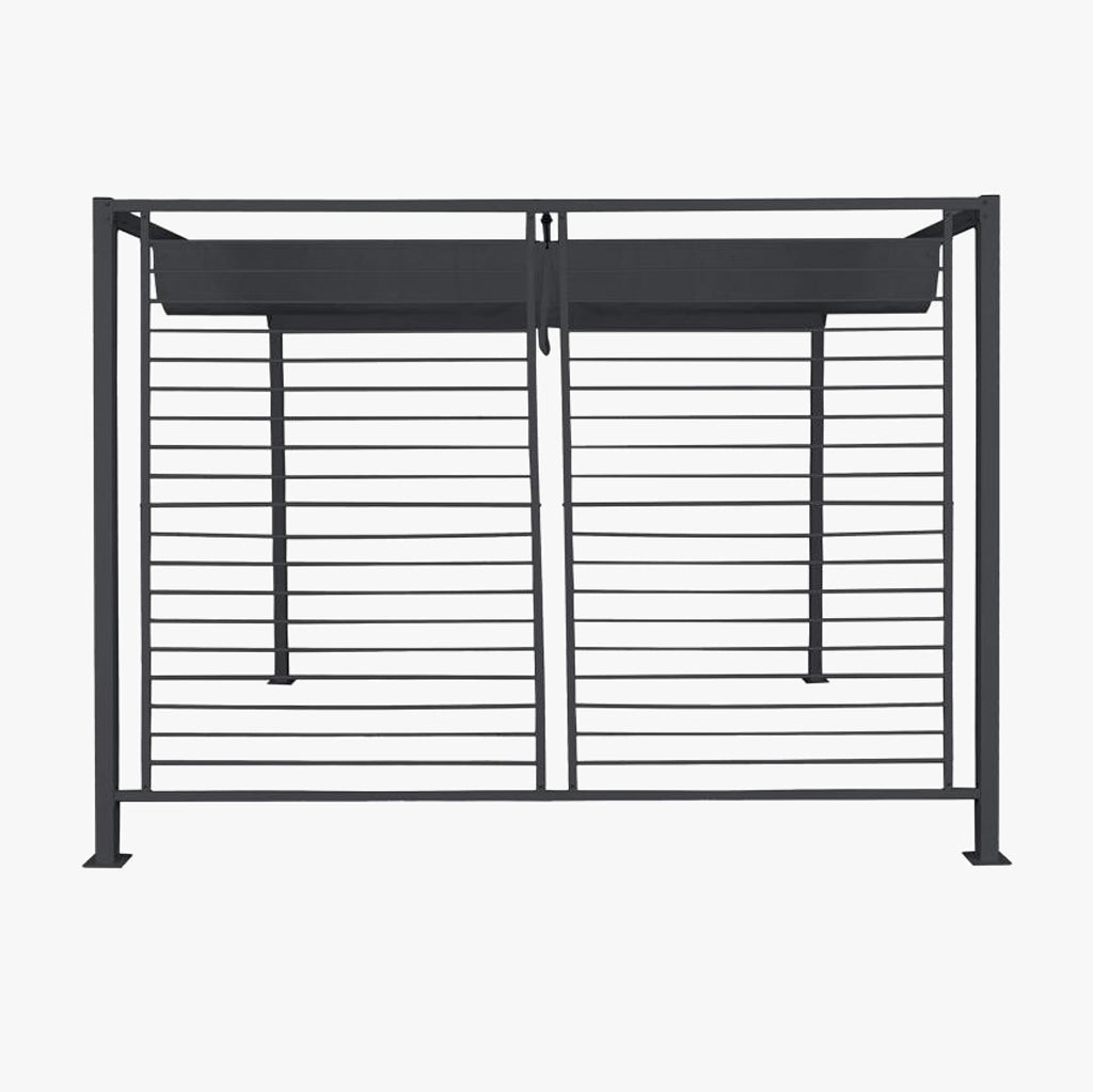 Pérgola de Exterior Cinza HORIZON | 296×296×225 cm - Gato Preto
