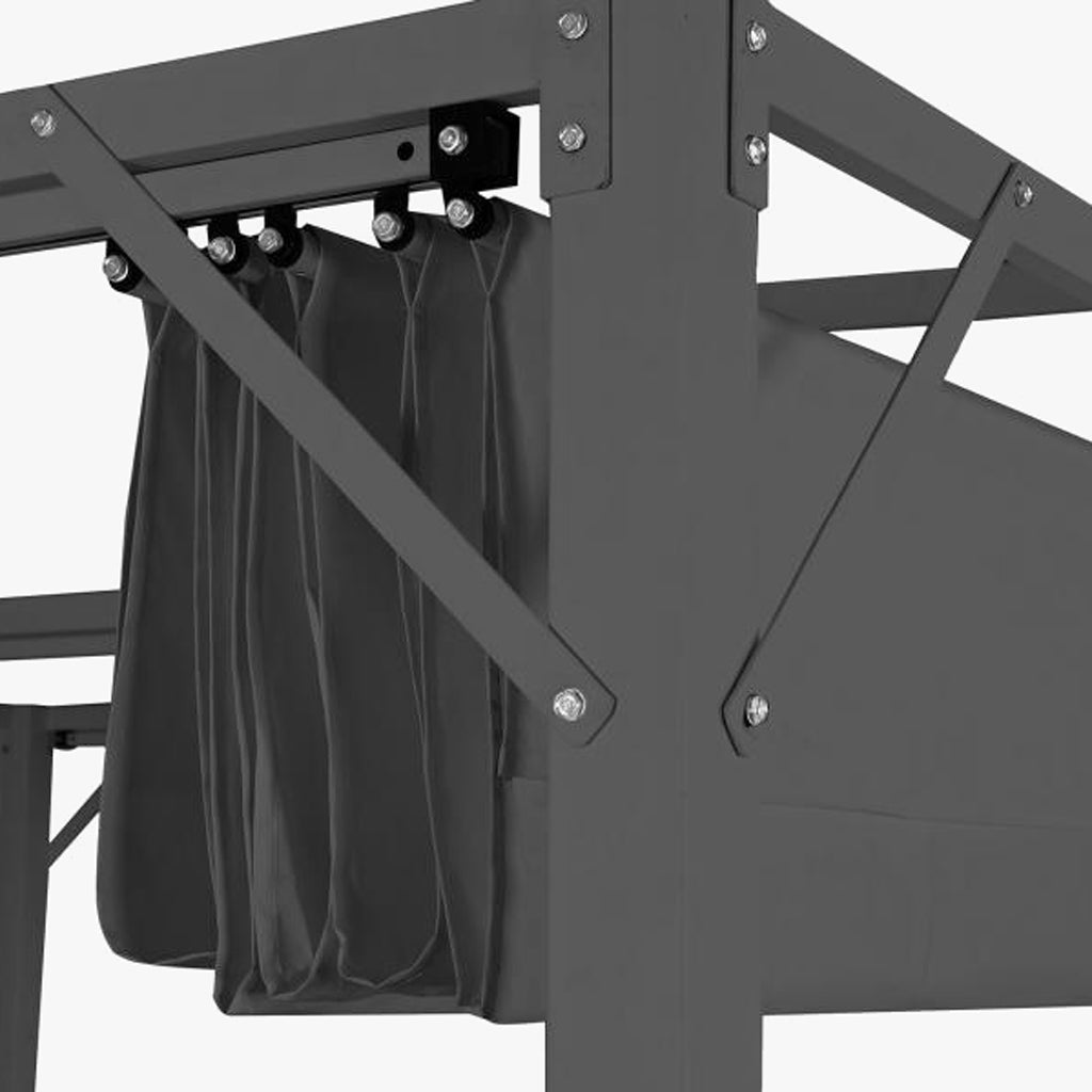 Pérgola de Exterior Cinza HORIZON | 296×296×225 cm - Gato Preto