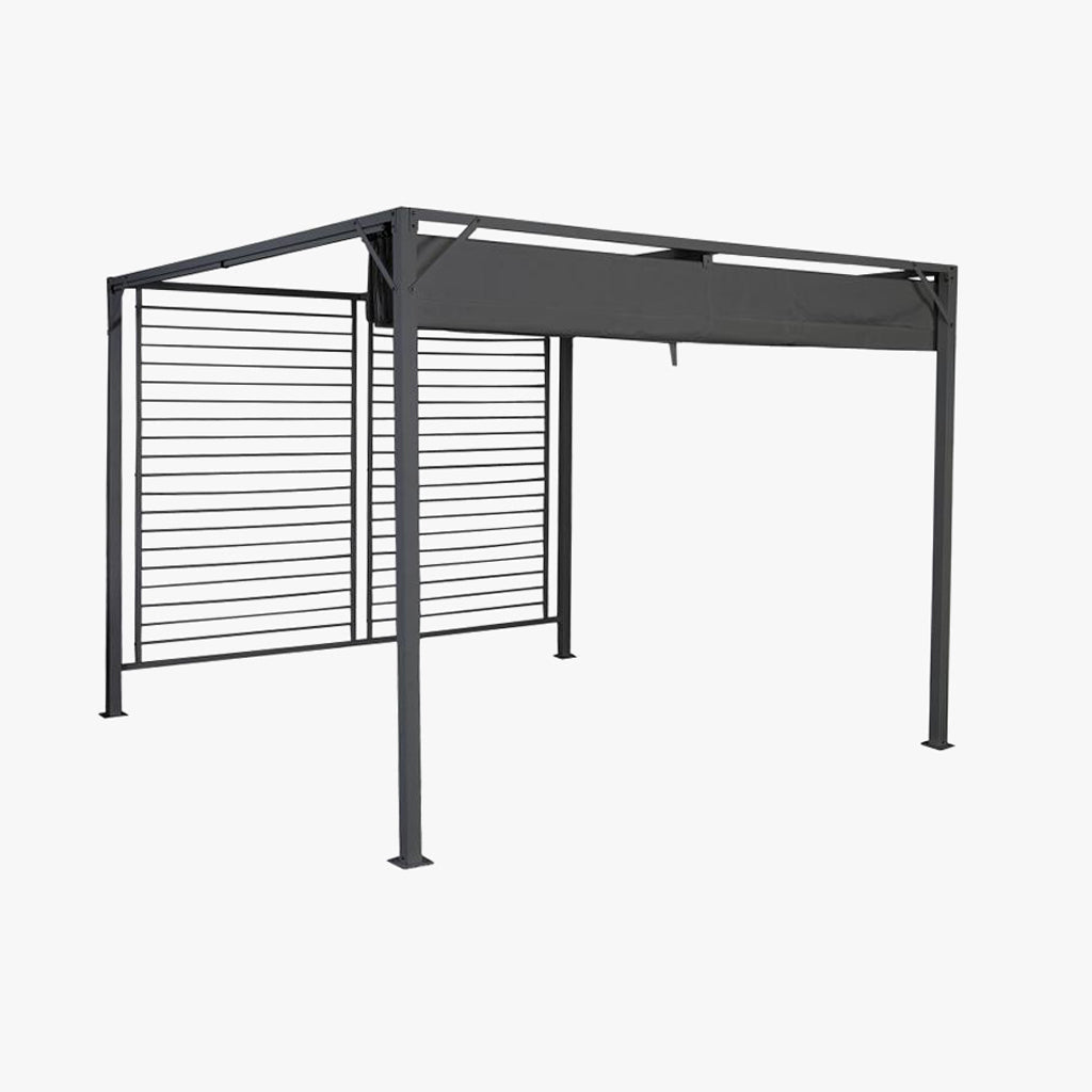 Pérgola de Exterior Cinza HORIZON | 296×296×225 cm - Gato Preto