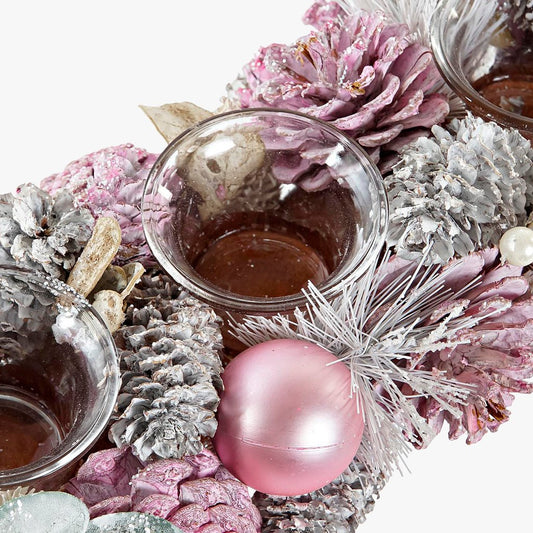 Porta Velas Rosa 38cm CELESTIAL - Gato Preto