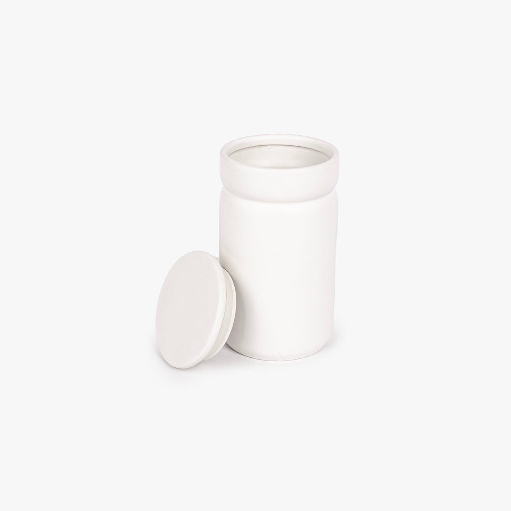 Pote grande branco ALL WHITE - Gato Preto