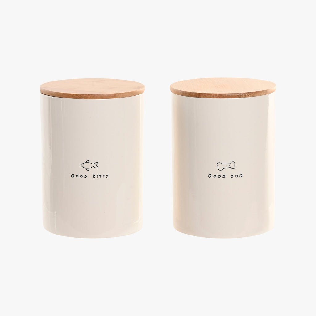 Pote para Comida de Animais em Cerâmica Sortido 14x14x19 PAWRENTS - Gato Preto