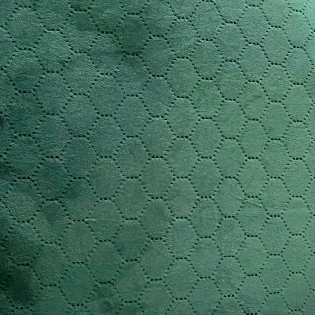 Pouf Verde Esmeralda de Veludo com padrão e arrumação LUCENA - Gato Preto