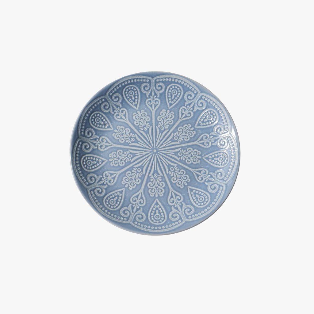 Prato de Sobremesa Mandalas Azul AURORA - Gato Preto