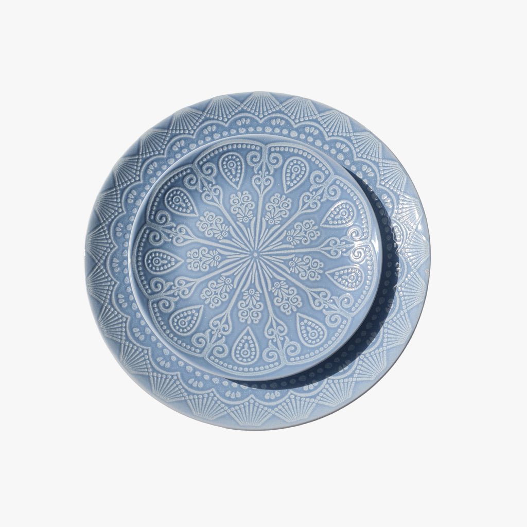 Prato de Sobremesa Mandalas Azul AURORA - Gato Preto