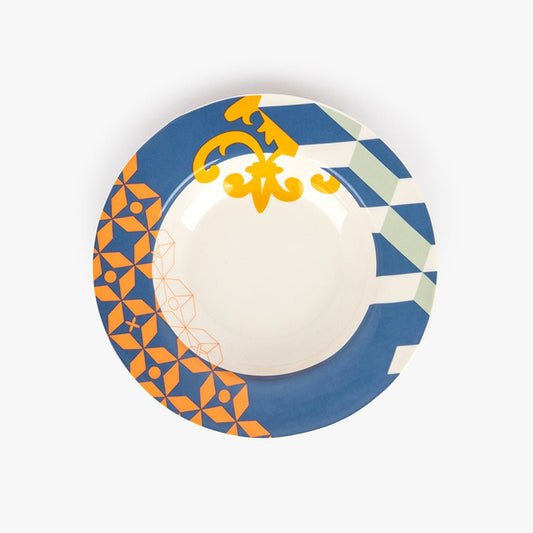 Prato de Sopa AZULEJO - Gato Preto