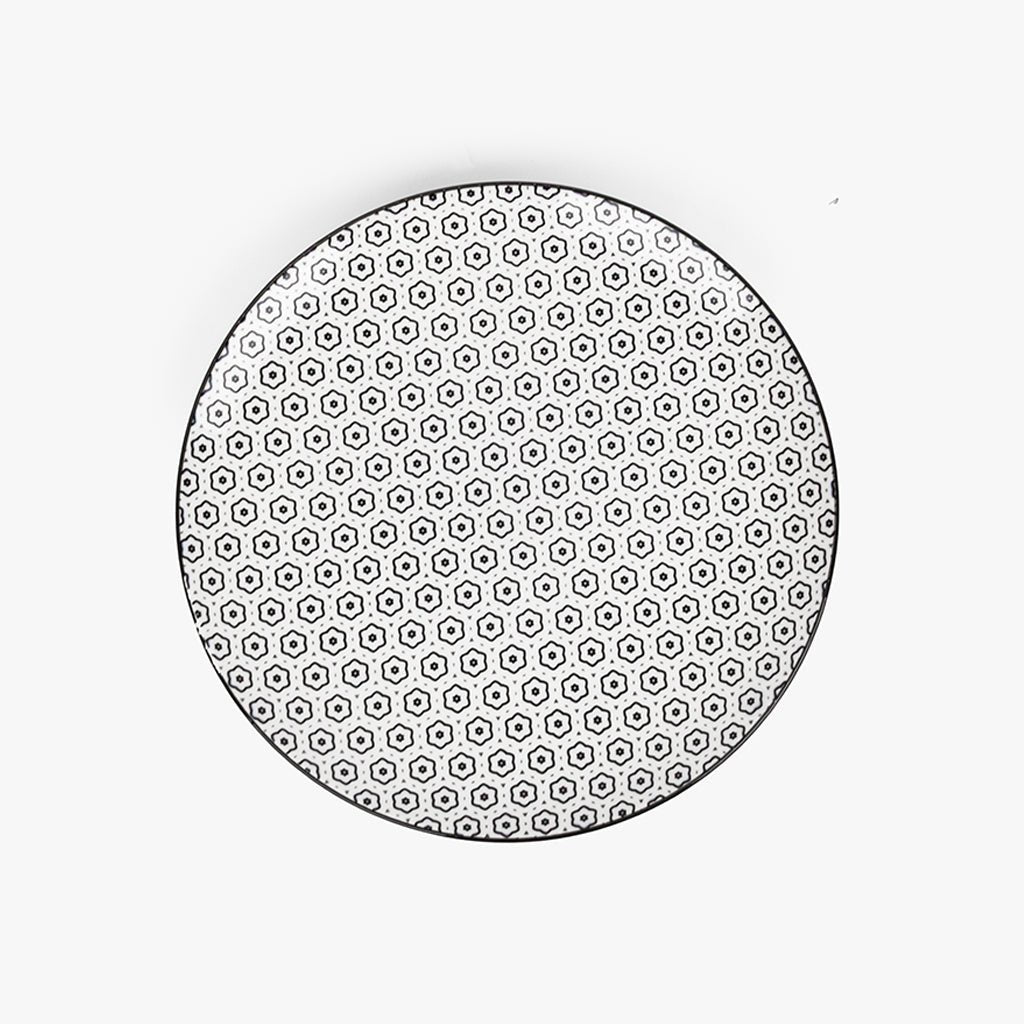 Prato Raso Geométrico Preto ASIA - Gato Preto