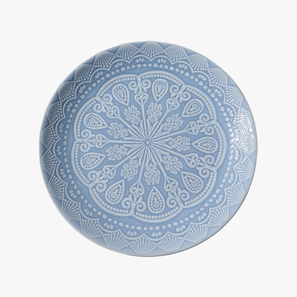 Prato Raso Mandalas Azul AURORA - Gato Preto