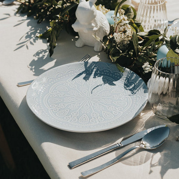 Prato Raso Mandalas Azul AURORA - Gato Preto