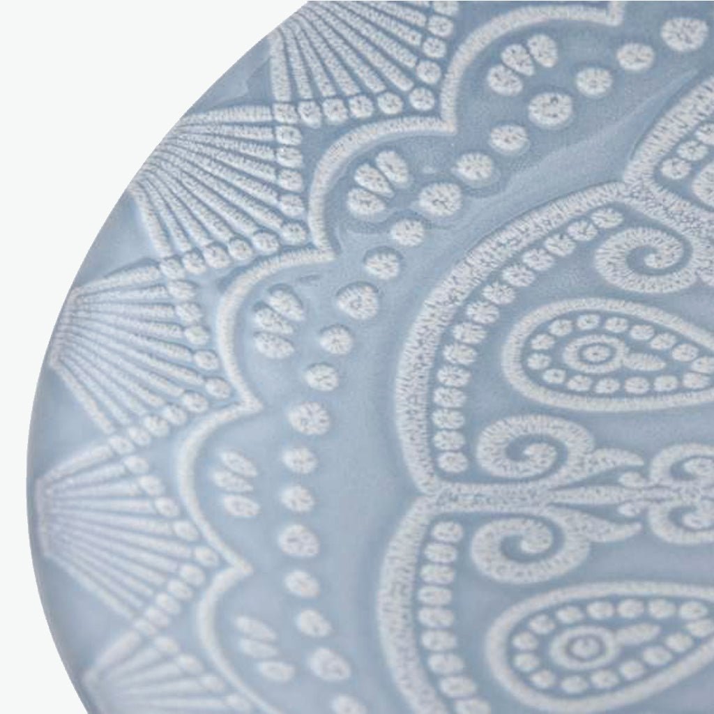 Prato Raso Mandalas Azul AURORA - Gato Preto