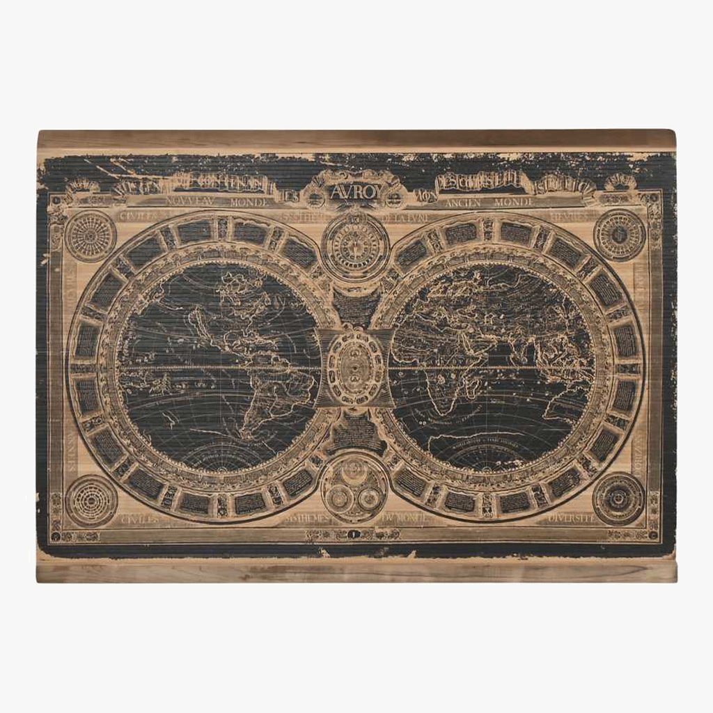 Quadro Mapa Mundo ATLAS - Gato Preto