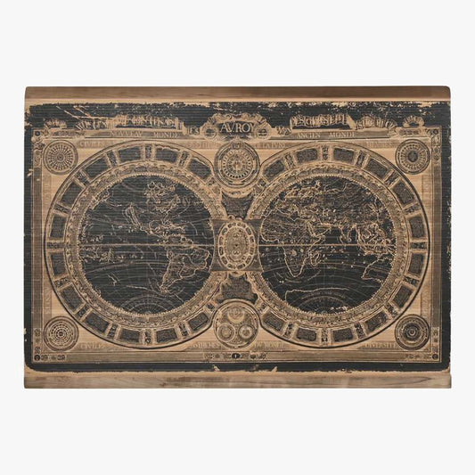 Quadro Mapa Mundo ATLAS - Gato Preto