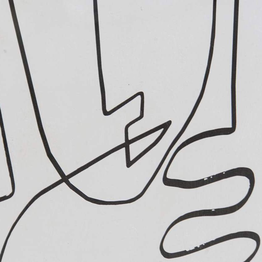 Quadro Rosto Linear 2A - Gato Preto