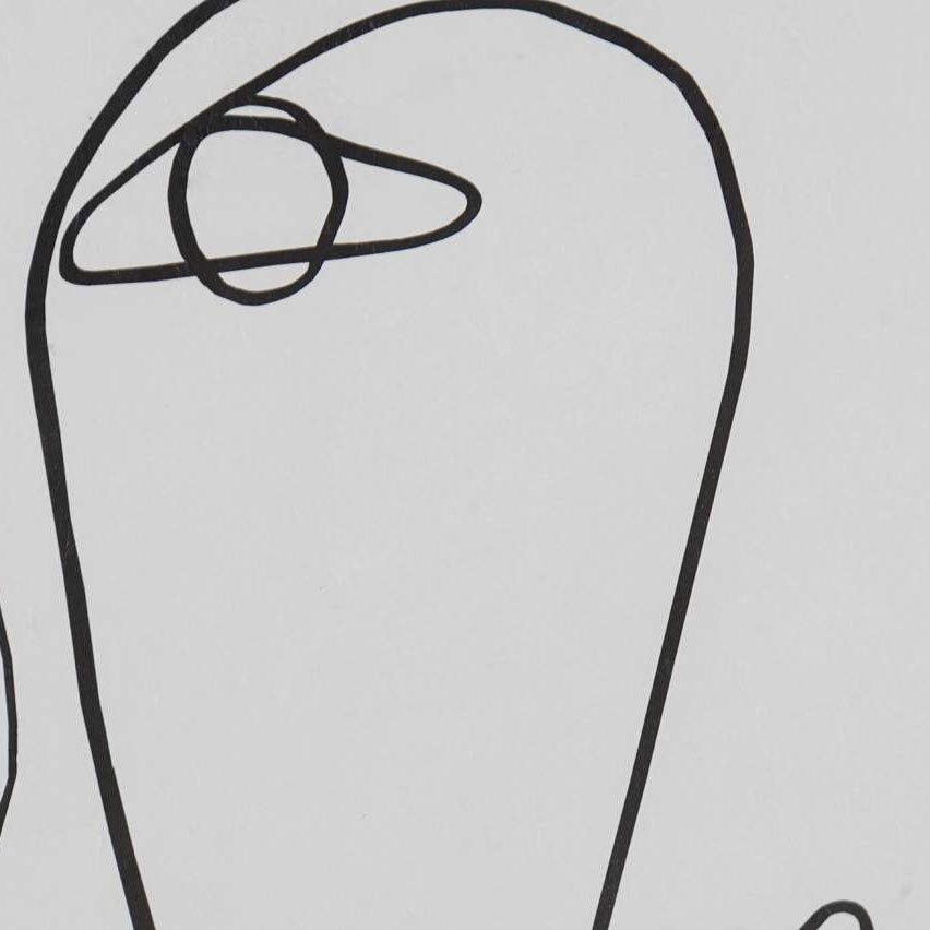 Quadro Rosto Linear 2A - Gato Preto