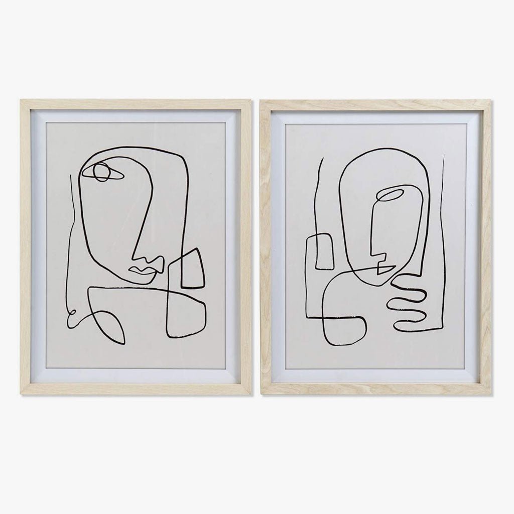 Quadro Rosto Linear 2A - Gato Preto