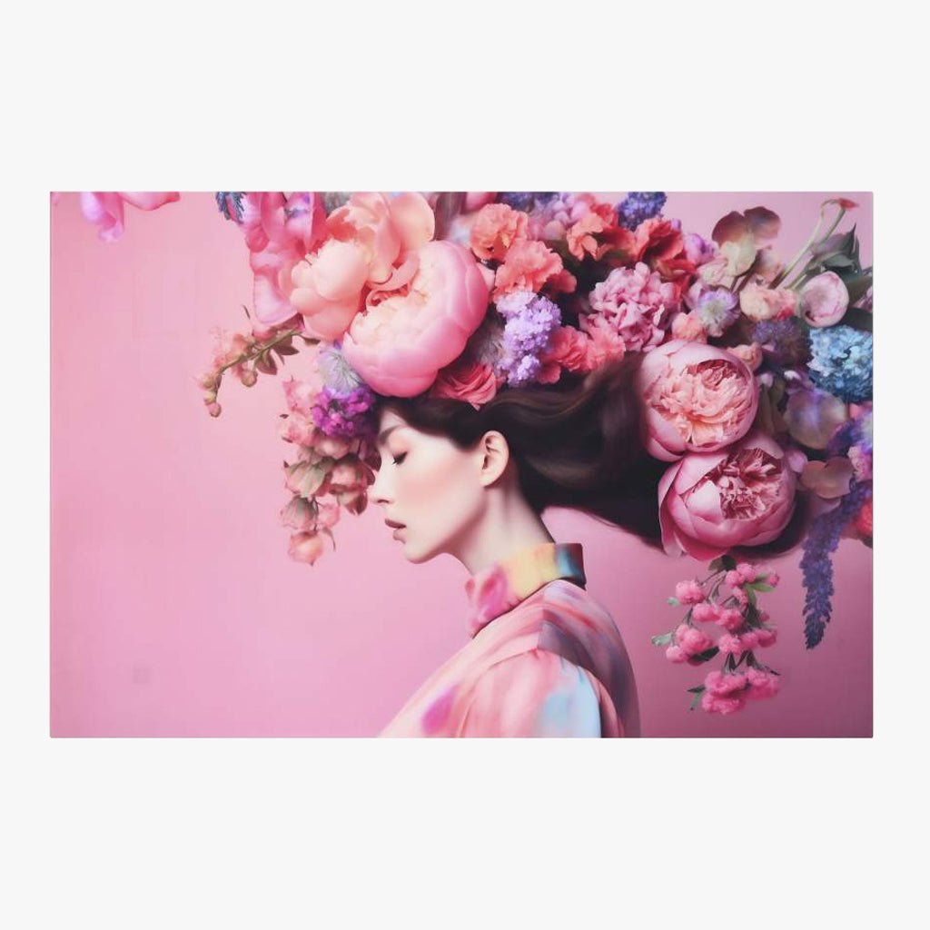 Quadro Vidro Flores 150x100 - Gato Preto