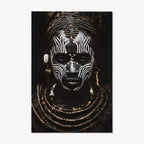 Quadro Vidro Indigena 100x150 - Gato Preto