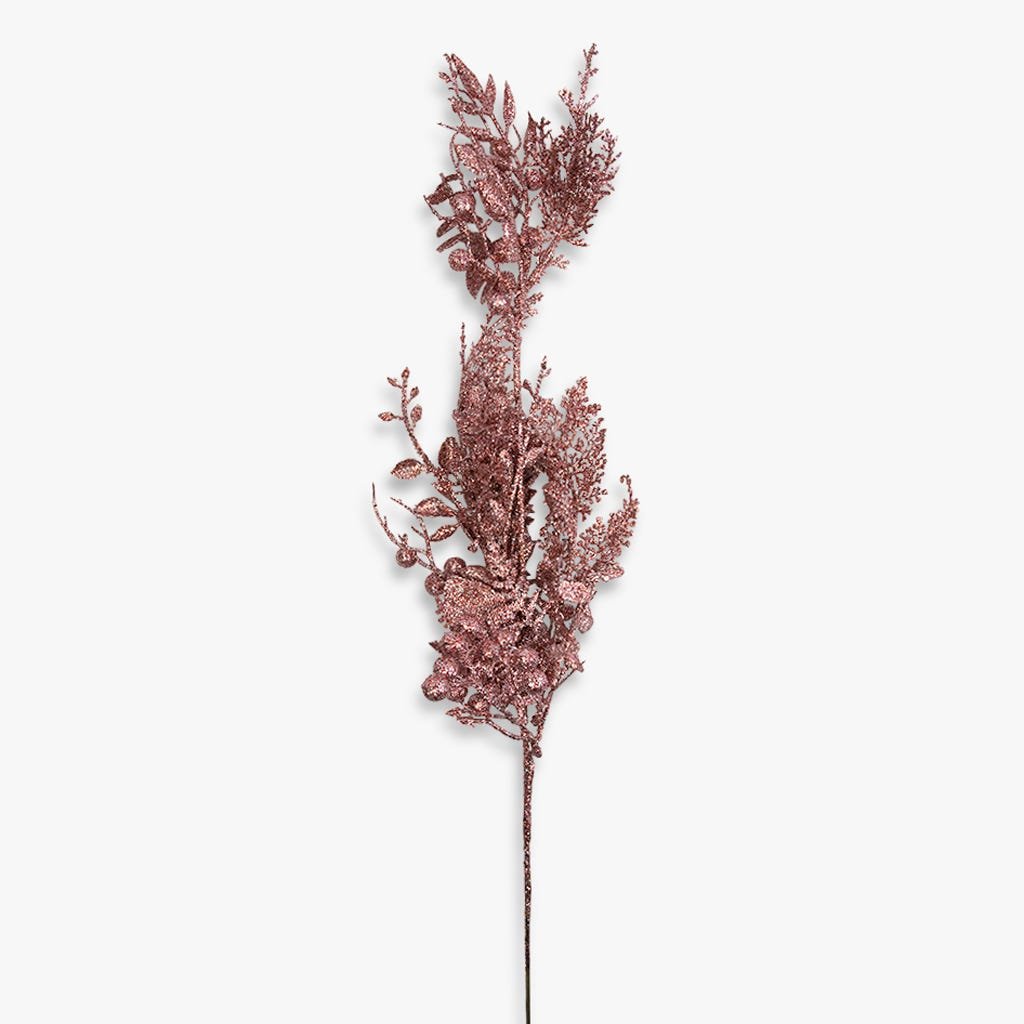 Ramagem com Bagas Rosa RETRO CHRISTMAS - Gato Preto