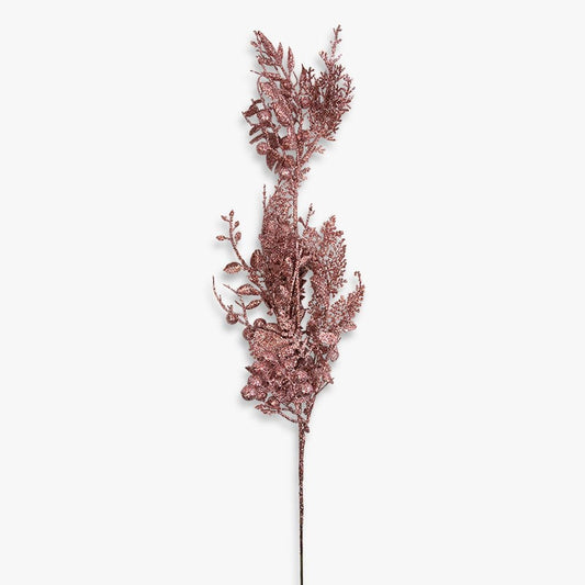 Ramagem com Bagas Rosa RETRO CHRISTMAS - Gato Preto