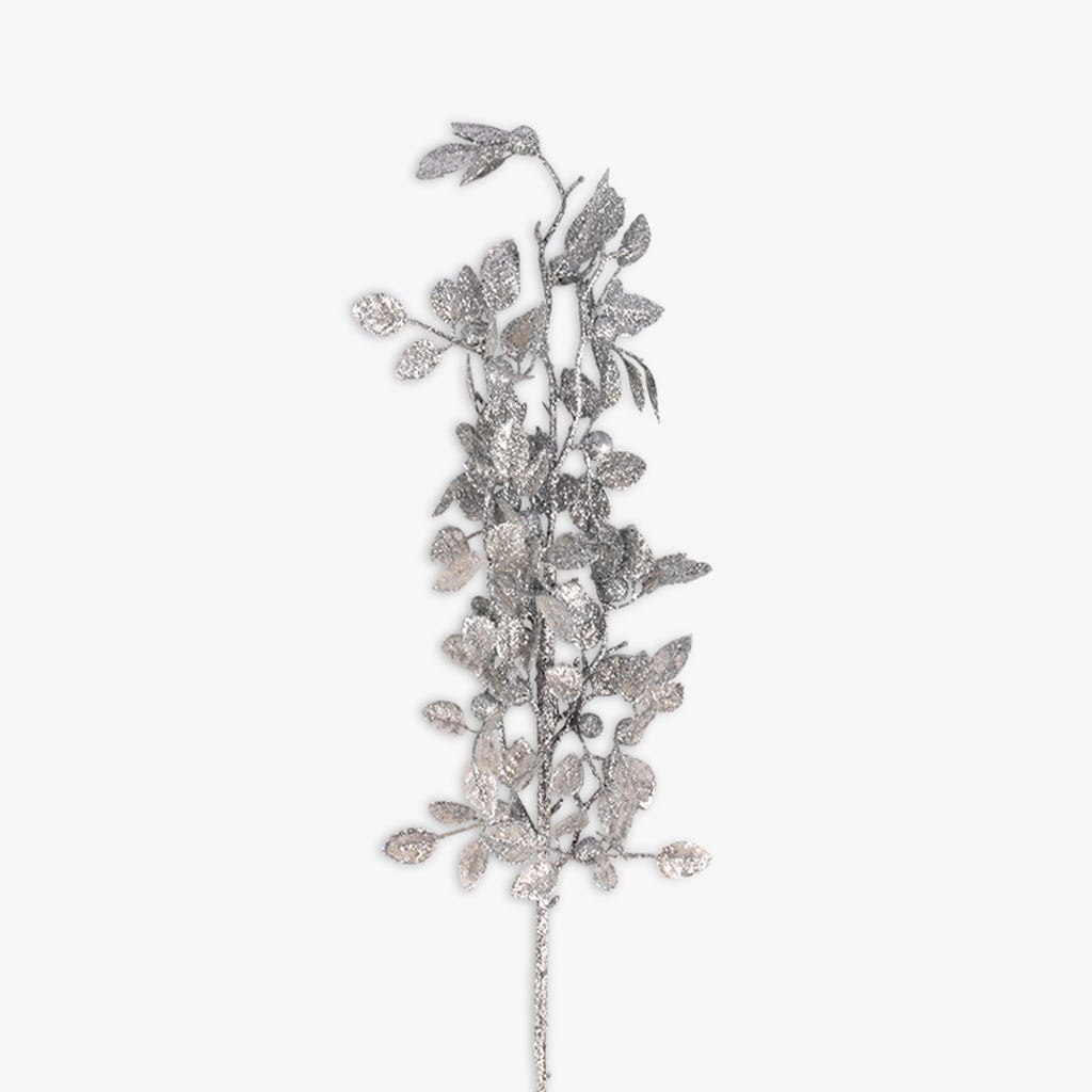 Ramo folhas com bagas Prateado CHRISTMAS COLLECTION - Gato Preto