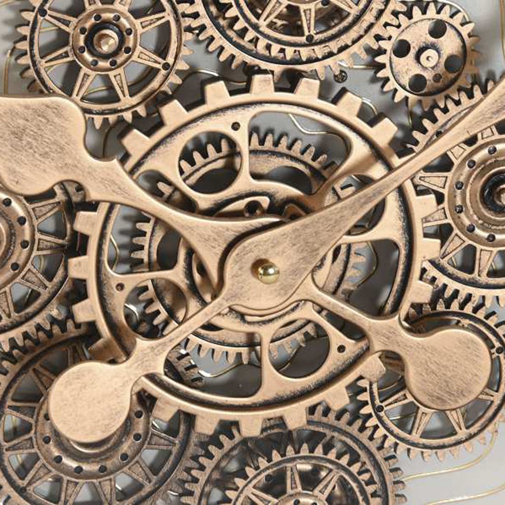 Relogio Bege e Dourado 60x8x60 - Gato Preto